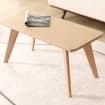 Solid Oak Coffee Table – Handmade Rectangular Wooden Center Table – Minimalist & Modern Living Room Table, Handmade Wooden Side Table