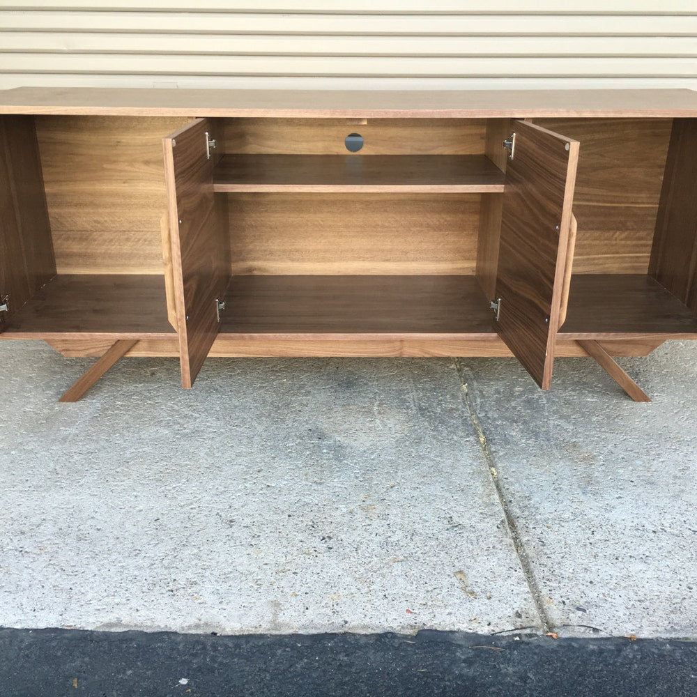72" Bespoke Statement Credenza - 4 Doors, No Drawers - Walnut