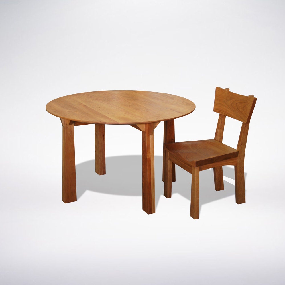 Enso Dining Table - Round Wooden Dinette - Contemporary Solid Wood Kitchen Table - Small Dining Table in Maple, Cherry, Walnut, and Oak