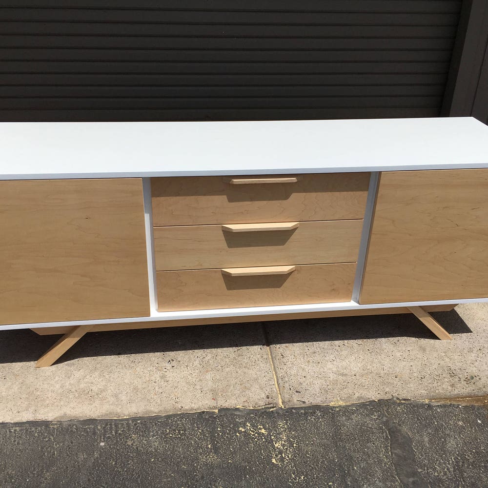 72" Bespoke Statement Credenza -  2 Doors, 3 Drawers - Two Toned