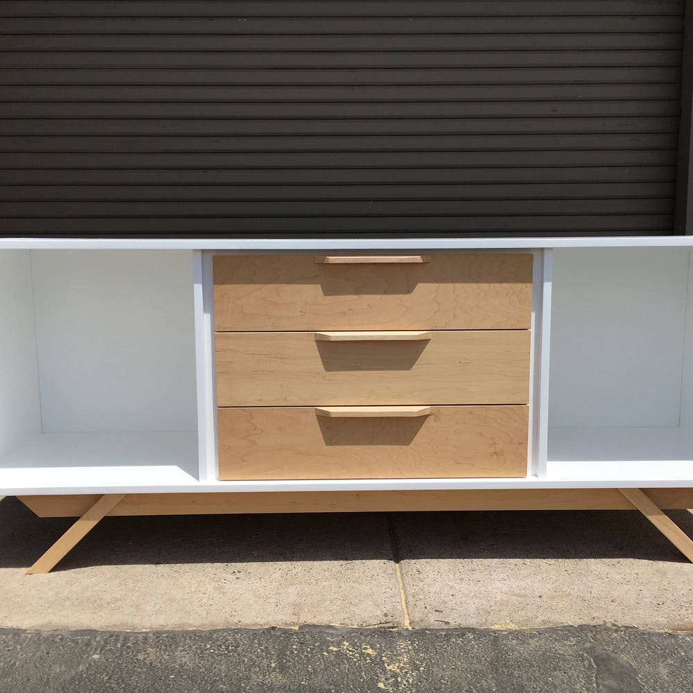 72" Bespoke Statement Credenza -  2 Doors, 3 Drawers - Two Toned