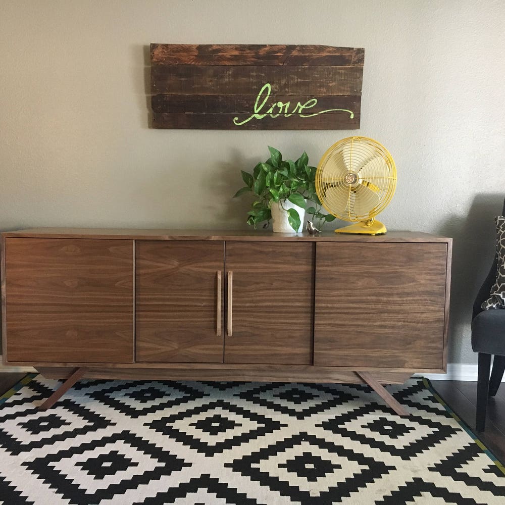 72" Bespoke Statement Credenza - 4 Doors, No Drawers - Walnut