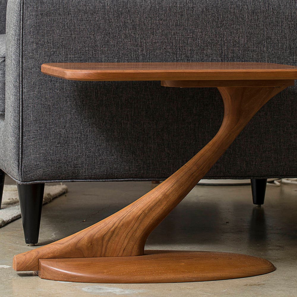 Cantilever Side Table, Mid Century Modern Minimalist, Solid Wood Handmade, Hardwood Living Room Furniture, Small Nightstand, Unique