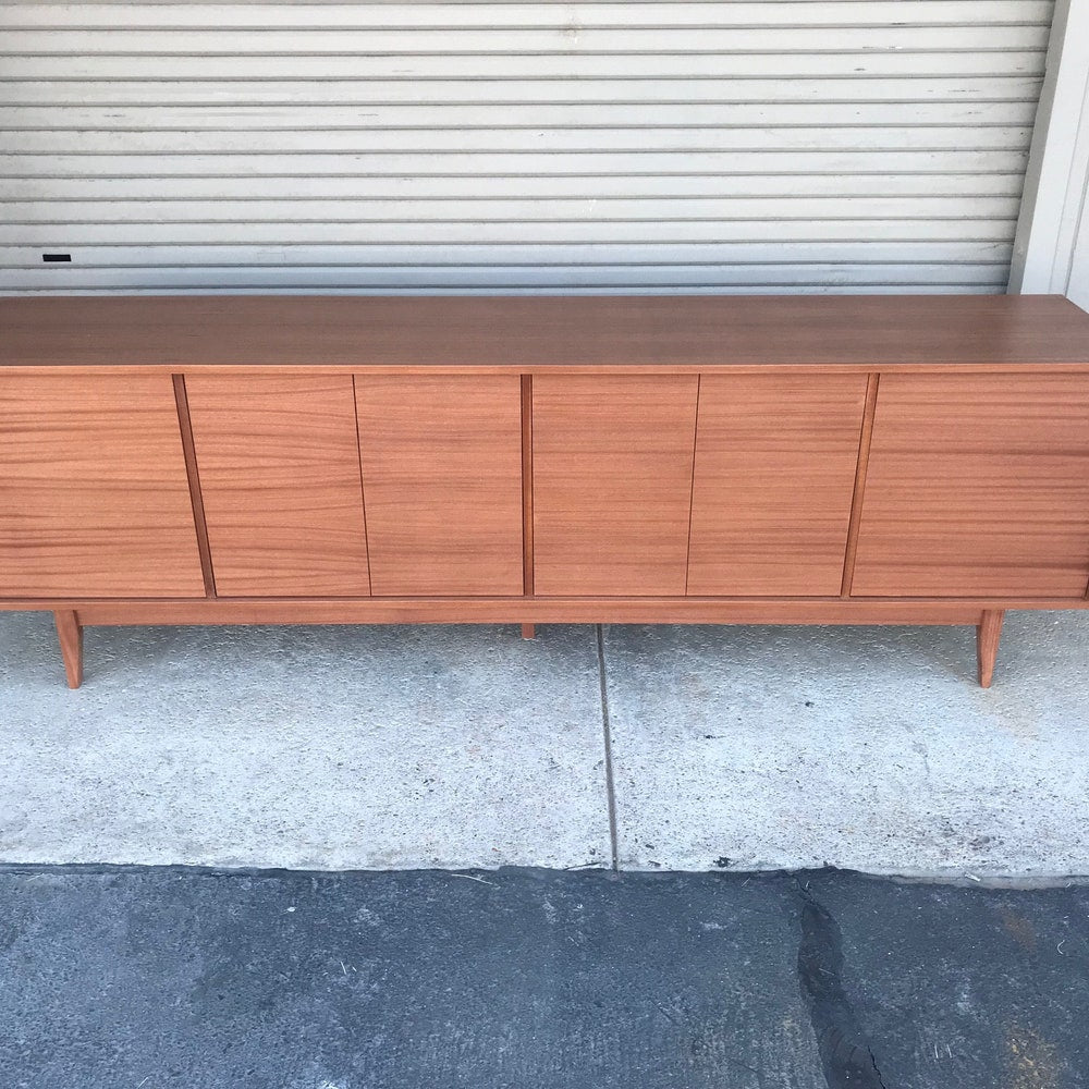 96" TV Console/ Credenza / Buffet -  Mid-Century Style in Mahogany