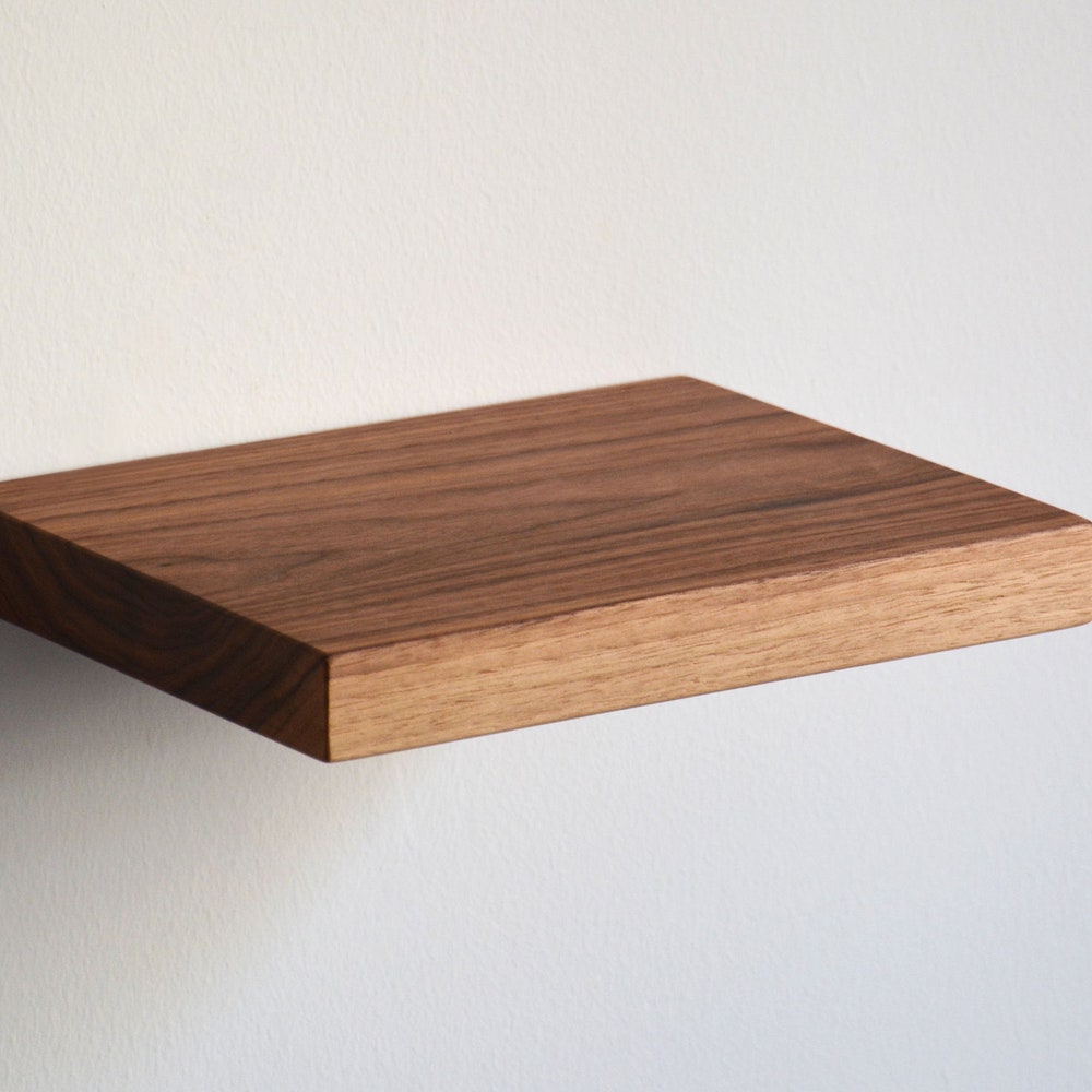 Black walnut floating shelf / floating bedside shelf / floating kitchen shelf / floating entryway shelf