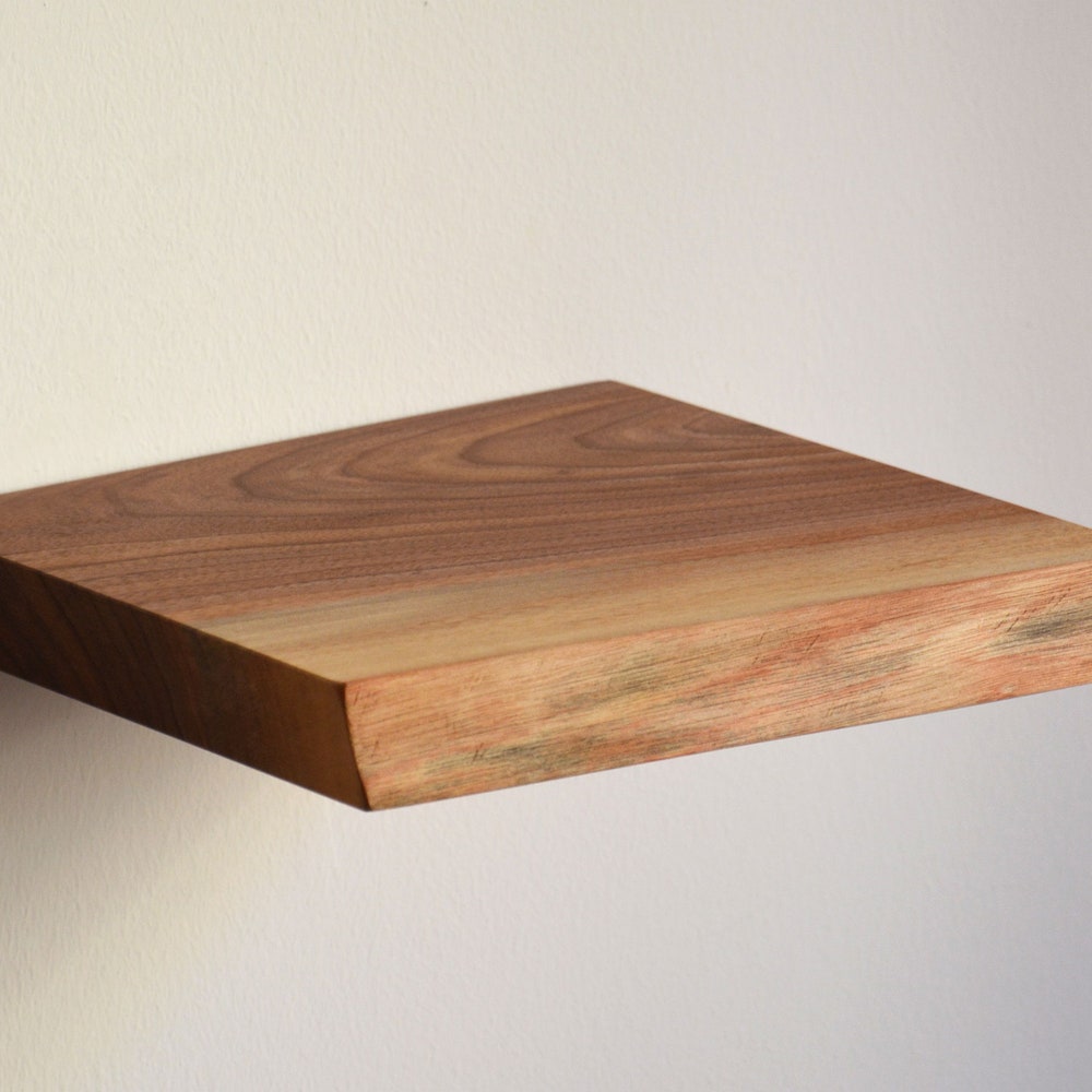 Black walnut live edge floating shelf / floating bedside shelf / floating kitchen shelf / floating entryway shelf