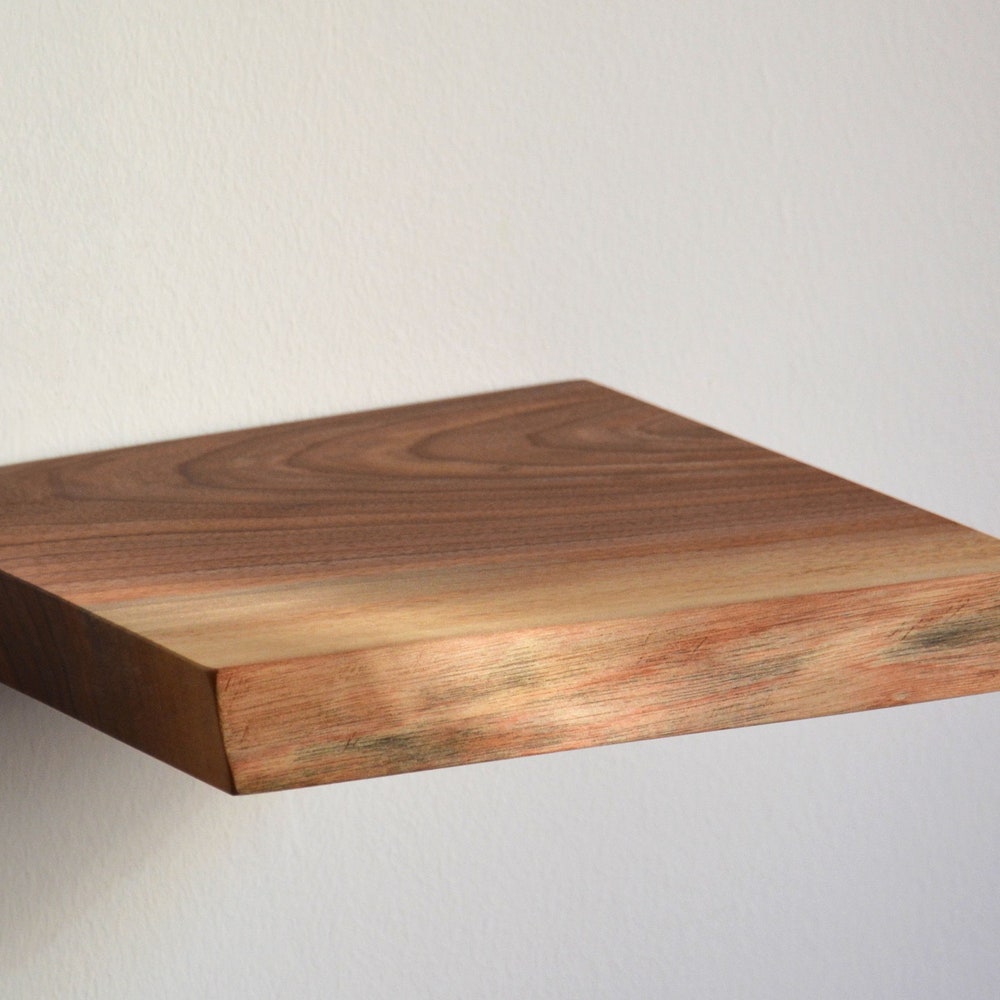 Black walnut live edge floating shelf / floating bedside shelf / floating kitchen shelf / floating entryway shelf