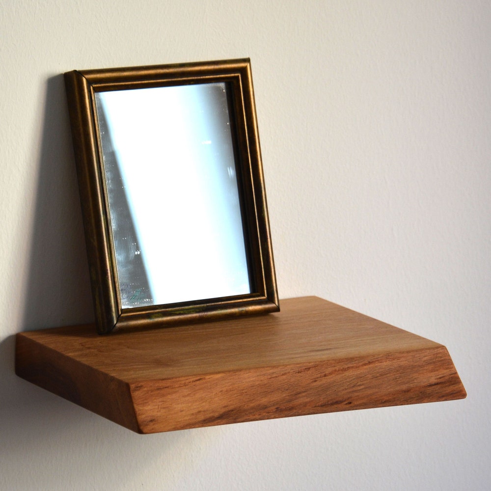 Walnut live edge floating shelf / floating bedside shelf / floating kitchen shelf / floating entryway shelf
