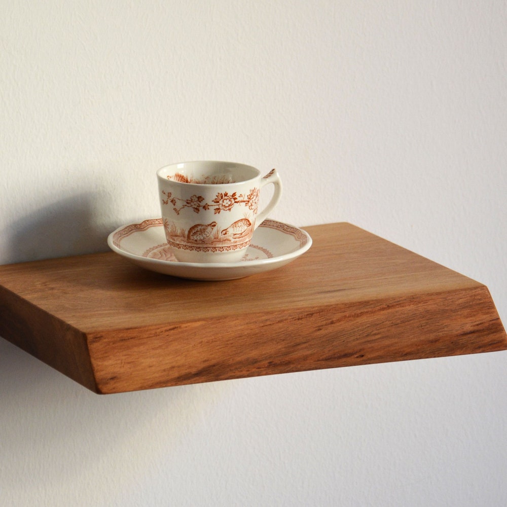 Walnut live edge floating shelf / floating bedside shelf / floating kitchen shelf / floating entryway shelf