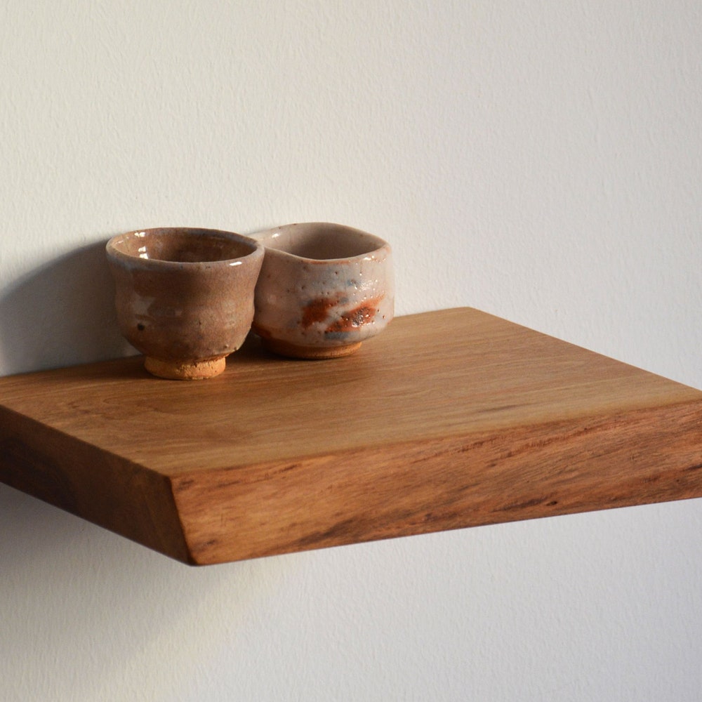 Walnut live edge floating shelf / floating bedside shelf / floating kitchen shelf / floating entryway shelf