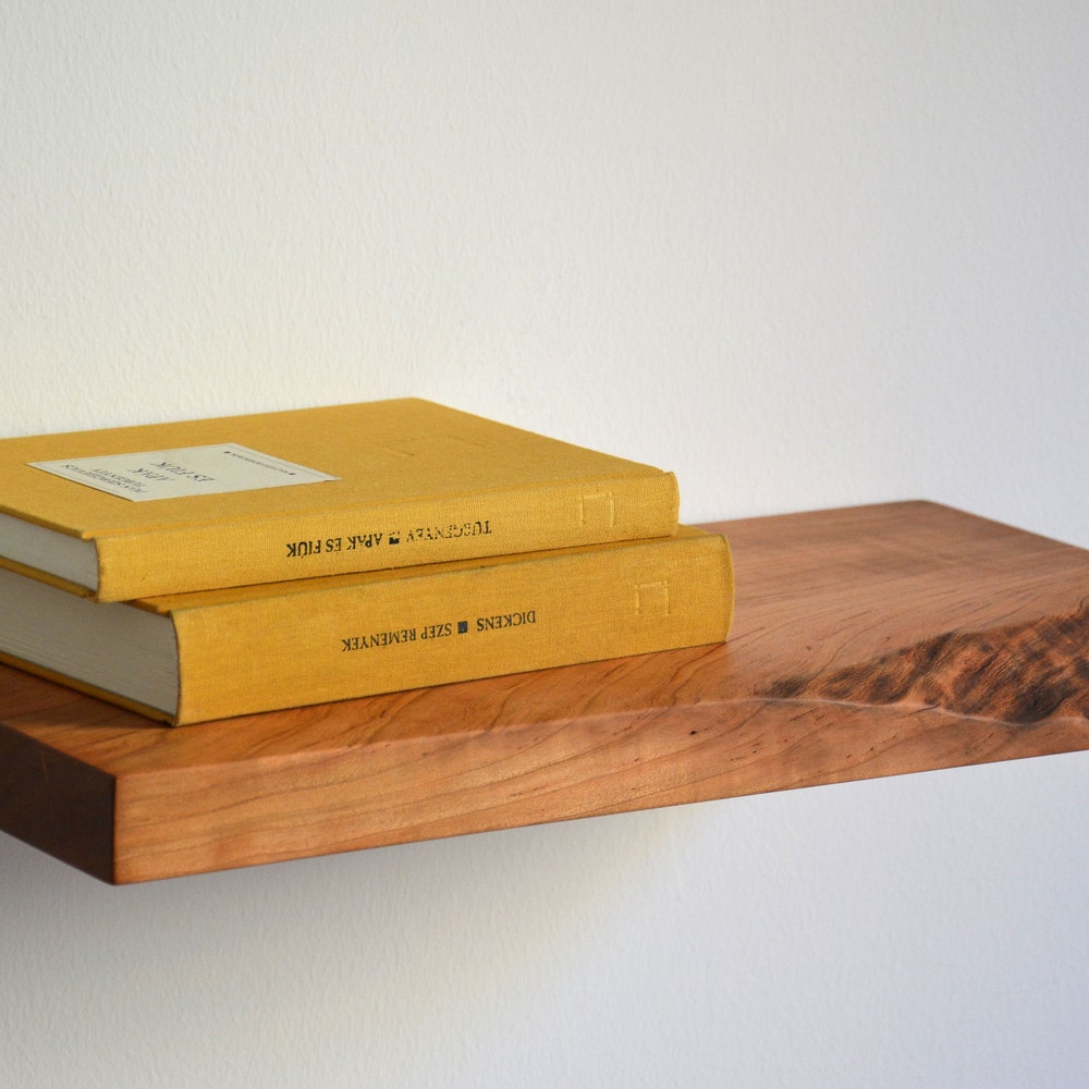 Cherry live edge floating shelf / floating bedside shelf / floating kitchen shelf / floating entryway shelf