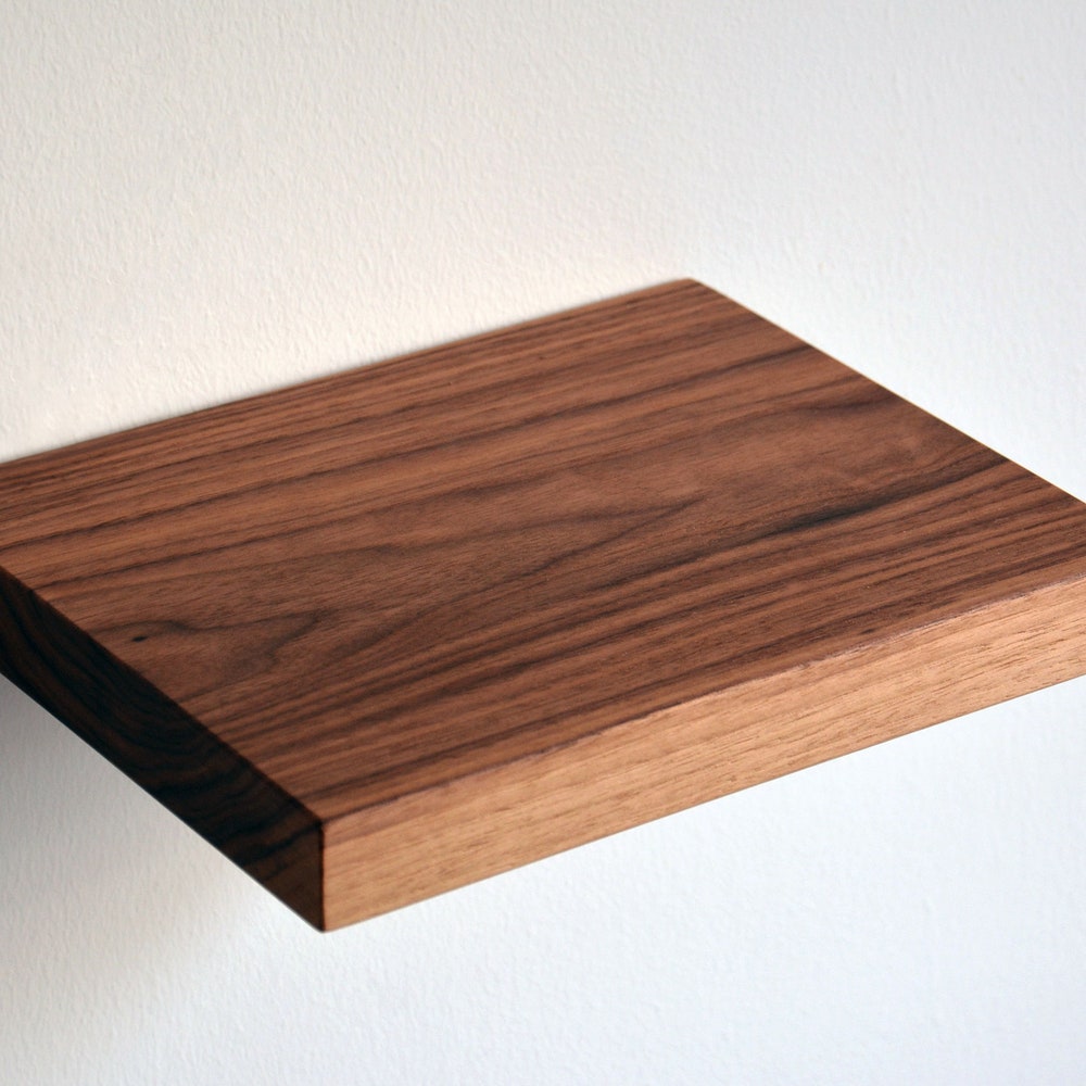 Black walnut floating shelf / floating bedside shelf / floating kitchen shelf / floating entryway shelf