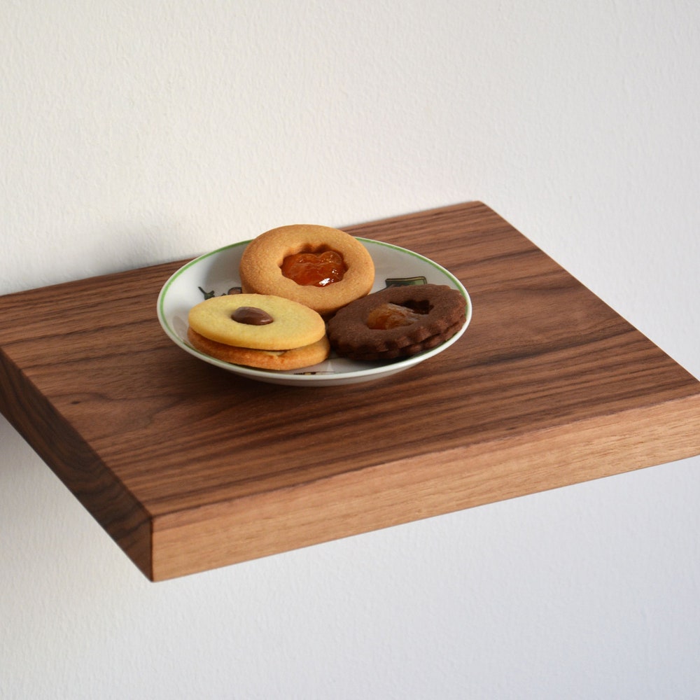 Black walnut floating shelf / floating bedside shelf / floating kitchen shelf / floating entryway shelf