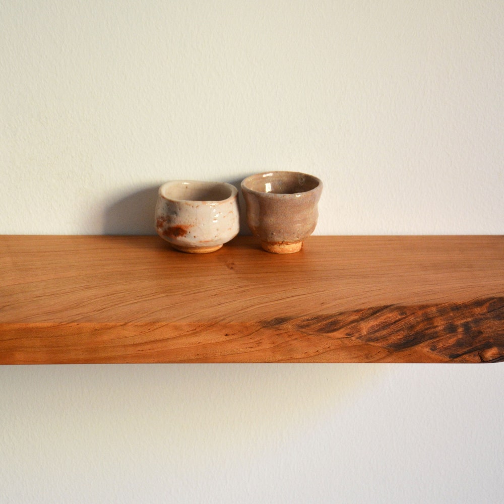 Cherry live edge floating shelf / floating bedside shelf / floating kitchen shelf / floating entryway shelf