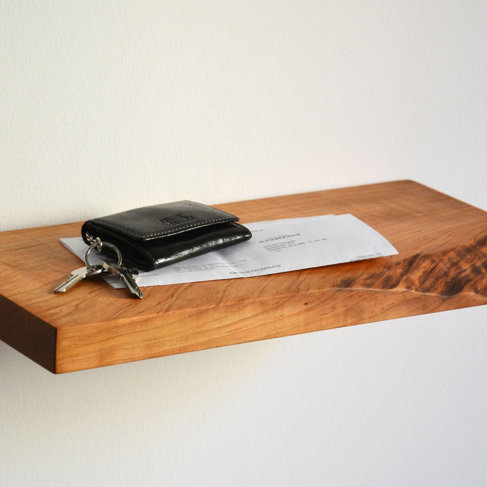 Cherry live edge floating shelf / floating bedside shelf / floating kitchen shelf / floating entryway shelf
