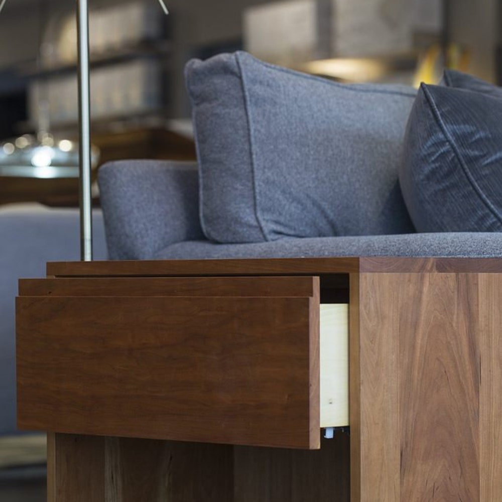 Cube Side Table - Midcentury Modern Side Table - Solid Wood Side Table with Drawer - Maple, Cherry, Oak, Walnut Side Table