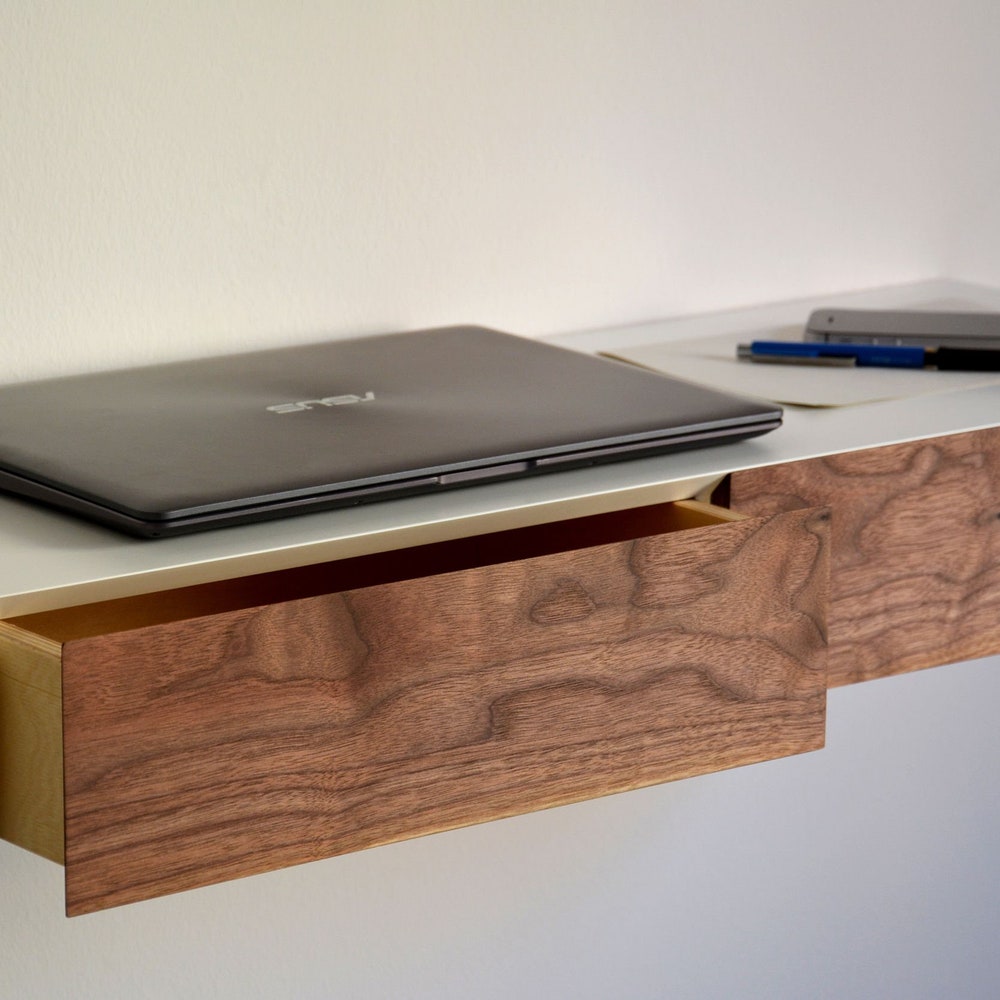 Wall-mounted home office desk