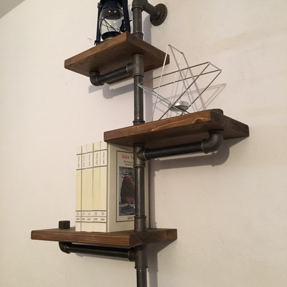 Industrial wall shelf