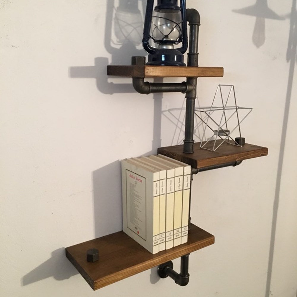 Industrial wall shelf