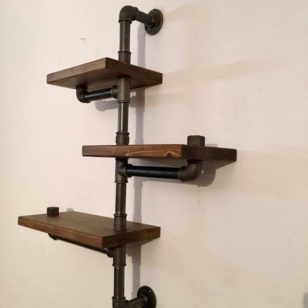 Industrial wall shelf