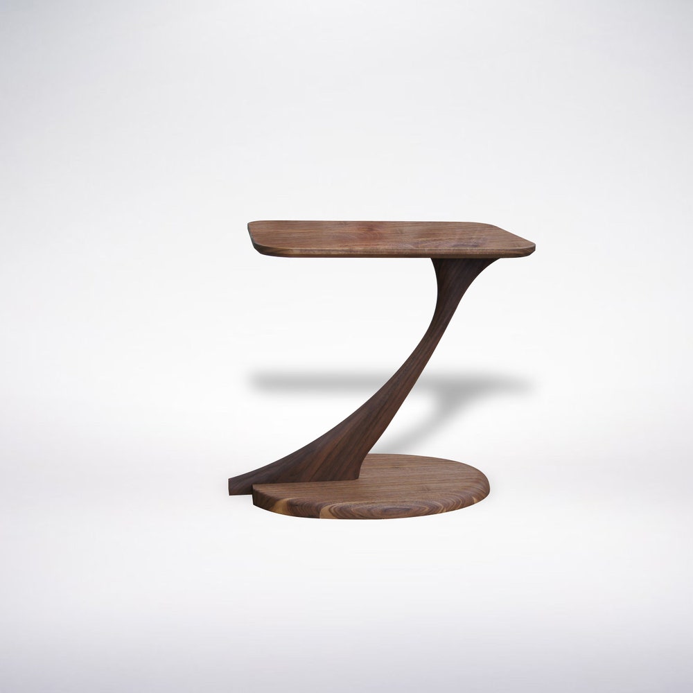Cantilever Side Table, Mid Century Modern Minimalist, Solid Wood Handmade, Hardwood Living Room Furniture, Small Nightstand, Unique Table