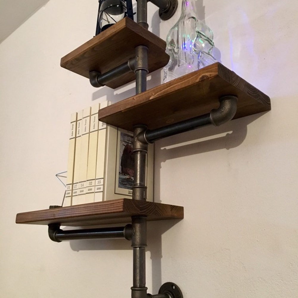 Industrial wall shelf