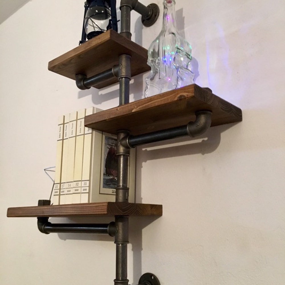 Industrial wall shelf