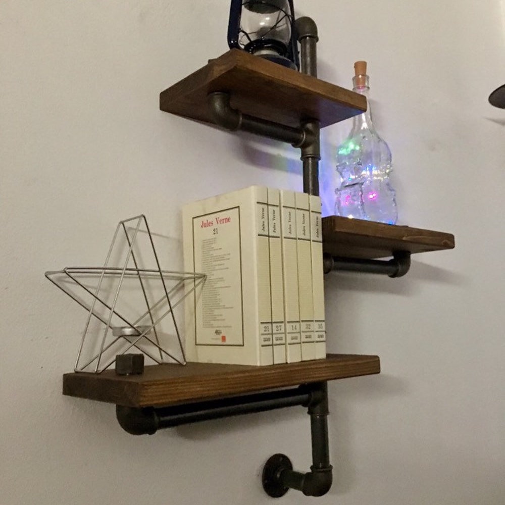 Industrial wall shelf