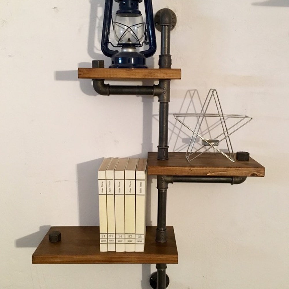 Industrial wall shelf