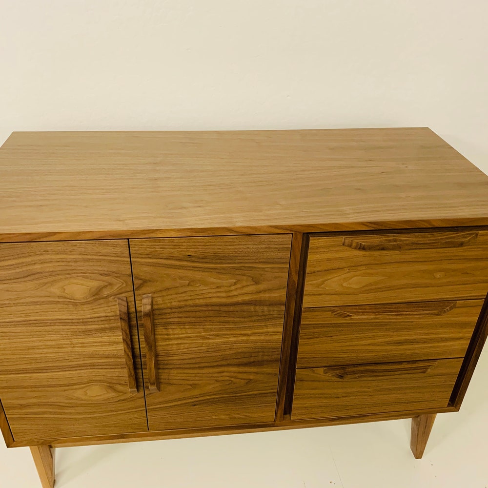 42" Mid Century Bathroom Vanity Cabinet - Left Offset Single Sink, 2 Doors, 3 Drawers - Customize to Your Unique Style