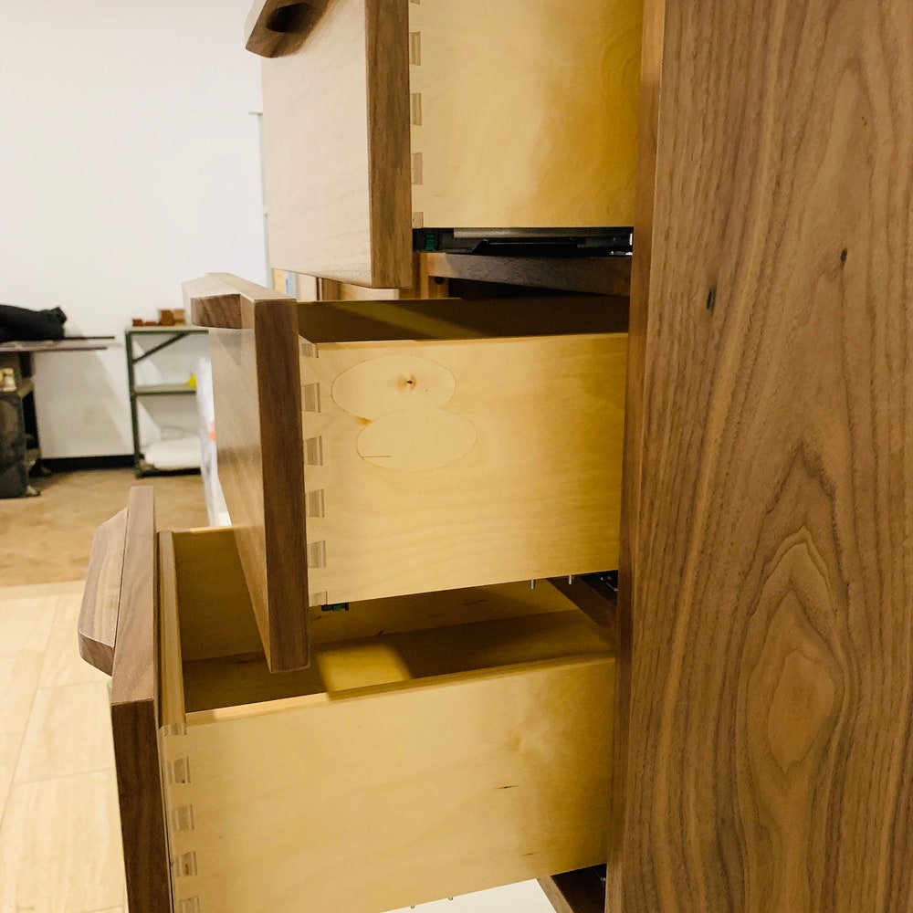 42" Mid Century Bathroom Vanity Cabinet - Left Offset Single Sink, 2 Doors, 3 Drawers - Customize to Your Unique Style