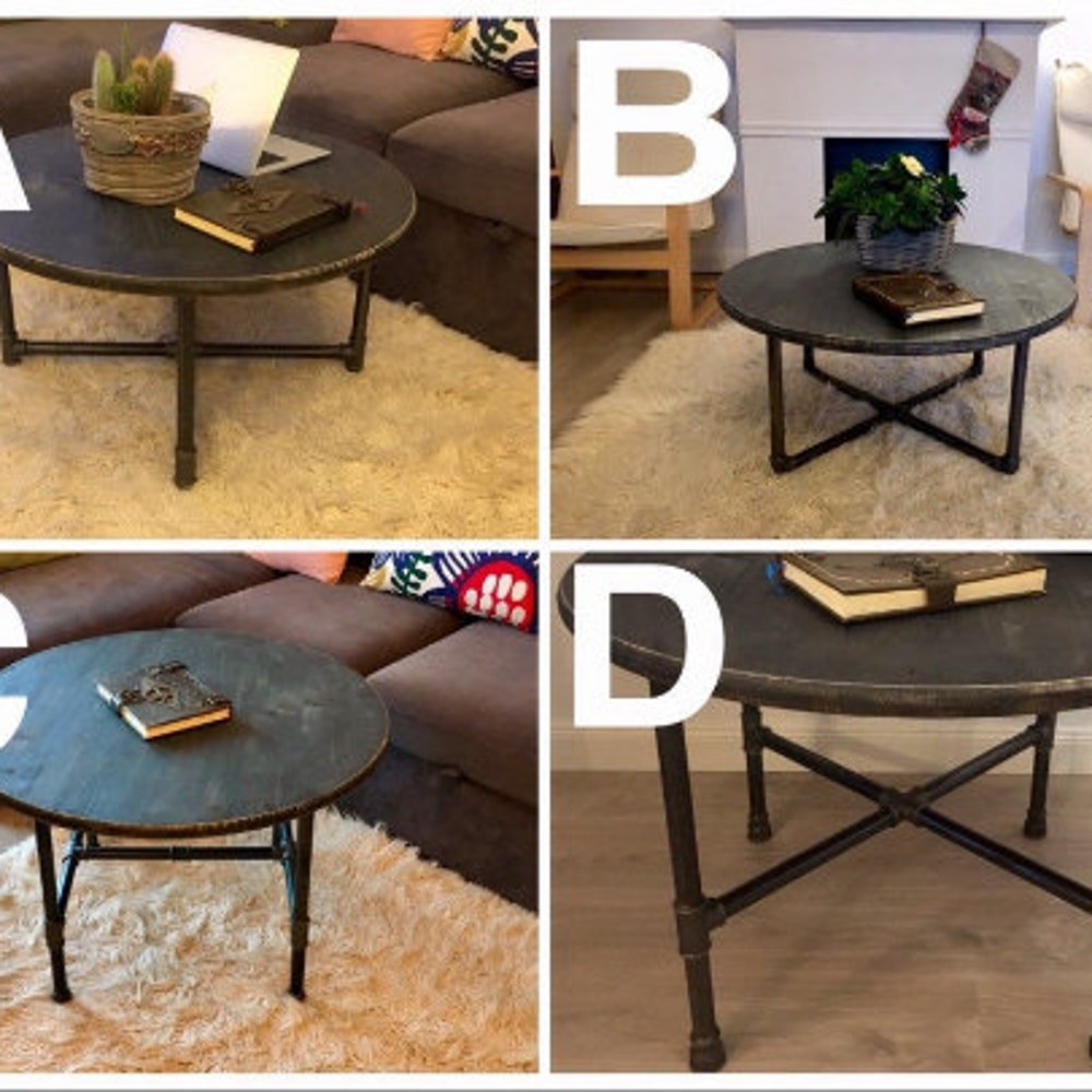 Industrial Pipe table, furniture, handmade, coffee table, round table, diy table, black pipe table, living table