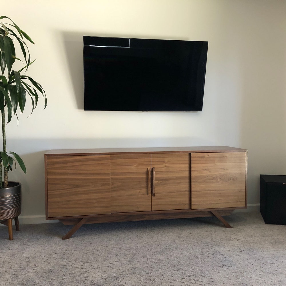 72" Bespoke Statement Credenza - 4 Doors, No Drawers - Walnut