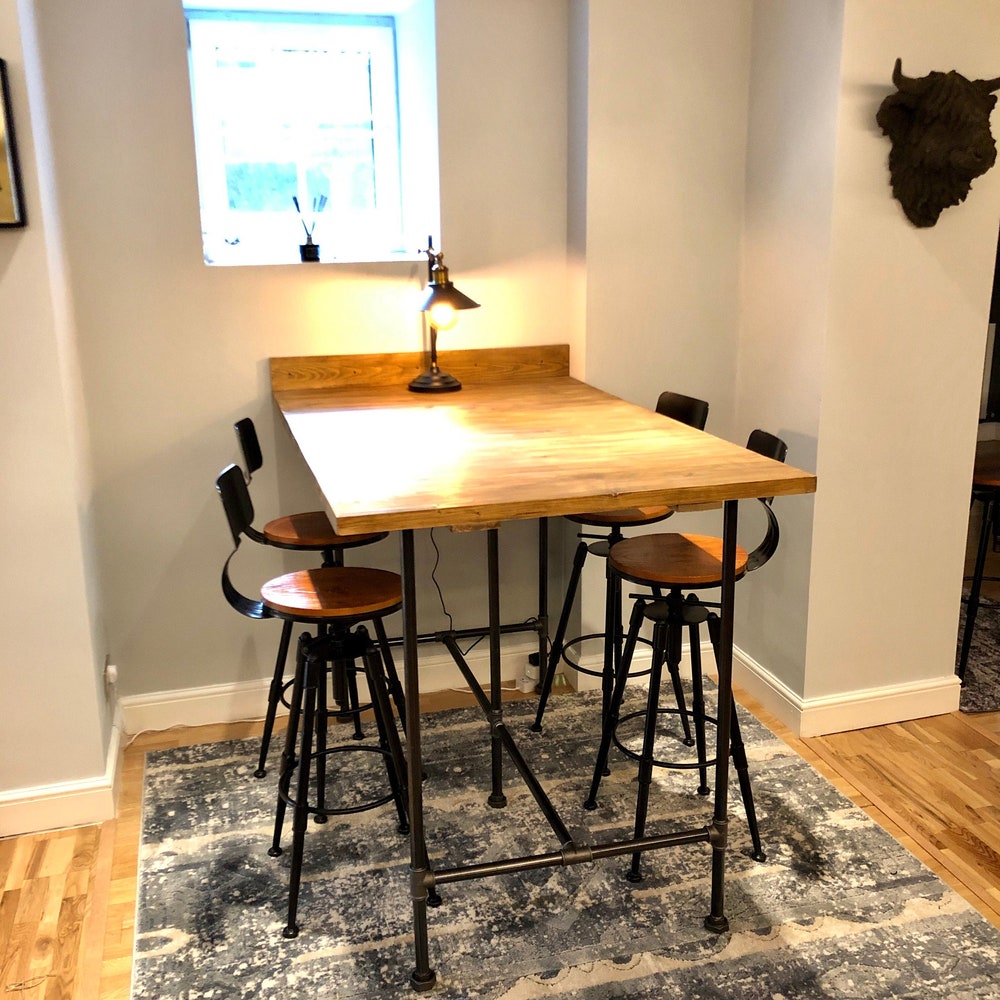 Table Legs DIY Stand Industrial Home Furniture, Wood top not included, Metal Pipe Frame, industrial  pipe