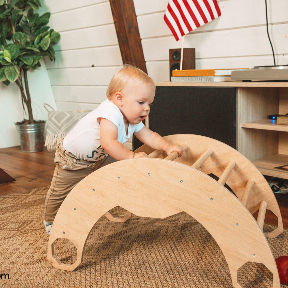 Climbing arch, Baby Activity Board, Montessori furniture, Toddler Gym, Toddler arch, Wooden climb toy Climbing furniture Wood play gym
