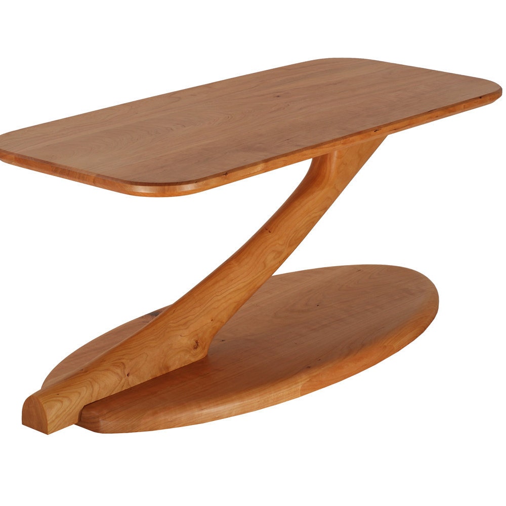 Cantilever Coffee Table - Unique Solid Wood Coffee Table - Handmade Mid-Century Modern Coffee Table in Walnut, Cherry, Maple, and Oak