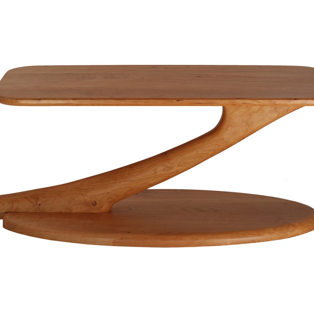 Cantilever Coffee Table - Unique Solid Wood Coffee Table - Handmade Mid-Century Modern Coffee Table in Walnut, Cherry, Maple, and Oak