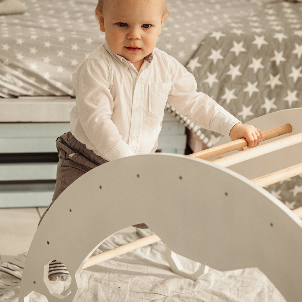 Climbing arch, Baby Activity Board, Montessori furniture, Toddler Gym, Toddler arch, Wooden climb toy Climbing furniture Wood play gym