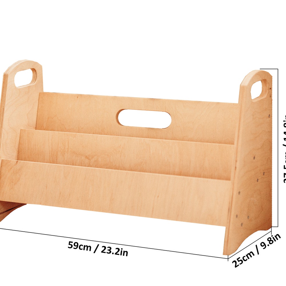 Bookshelf for kids - Wood Toddler Bookcase, Modern bookshelf, Boho nursery decor Book stand Montessori furniture Wooden shelf