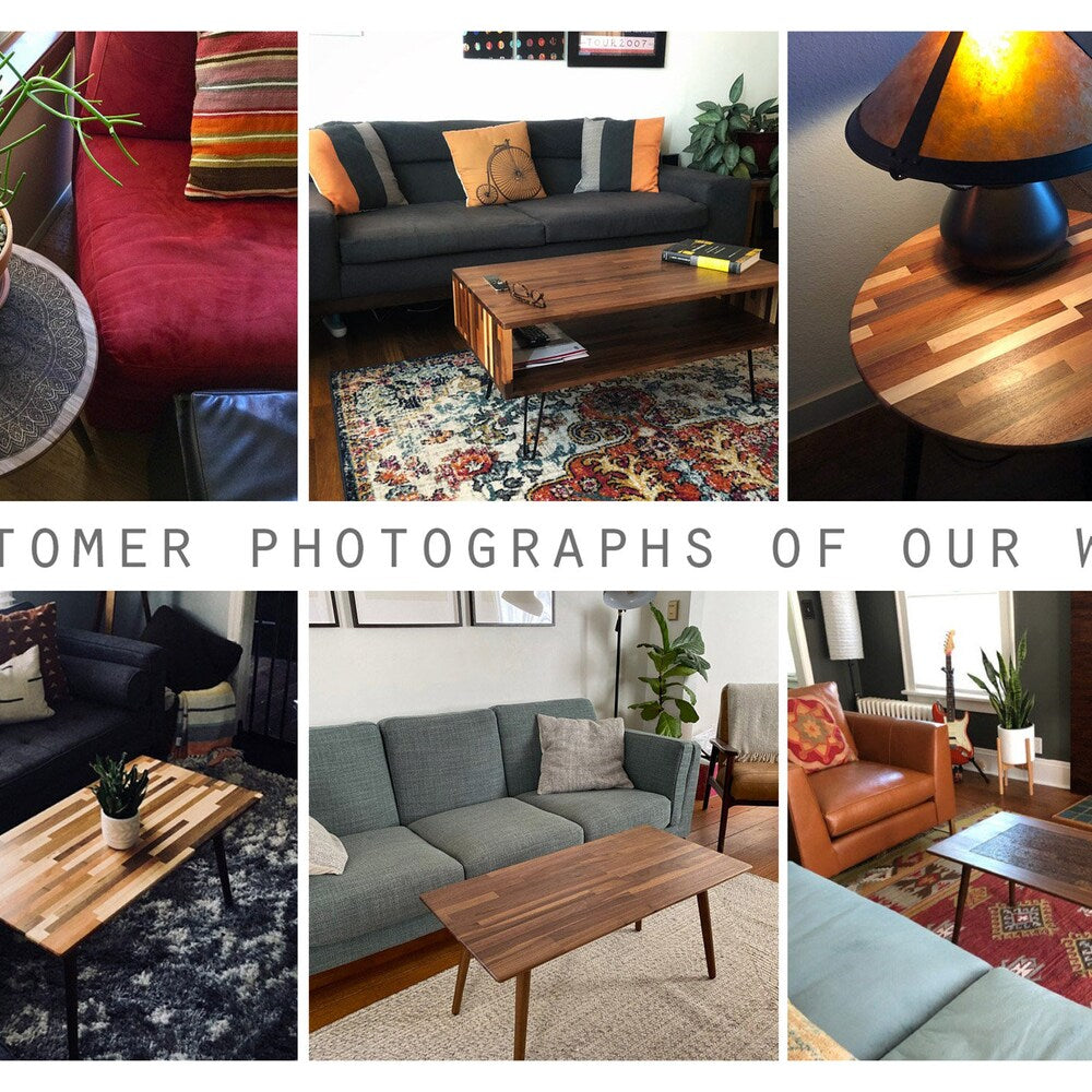 36" Mixed Wood Coffee Table - Classic Mid Century Modern Furniture Eames Style Boho Design