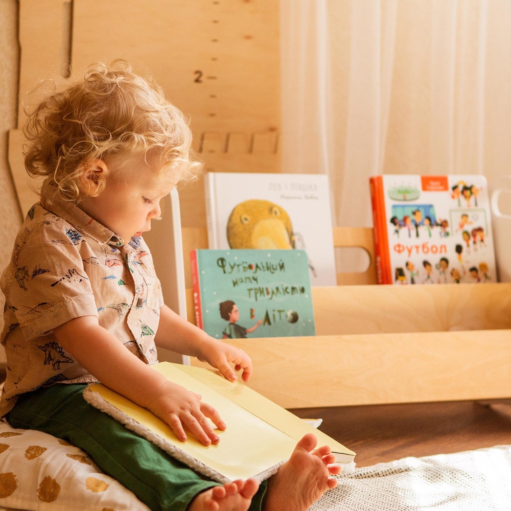 Bookshelf for kids - Wood Toddler Bookcase, Modern bookshelf, Boho nursery decor Book stand Montessori furniture Wooden shelf