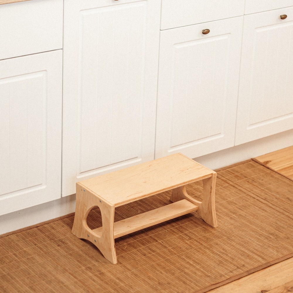 Wooden Extra stool for Learning table / Kitchen tower, Toddler Step Stool, Montessori Learning Stool