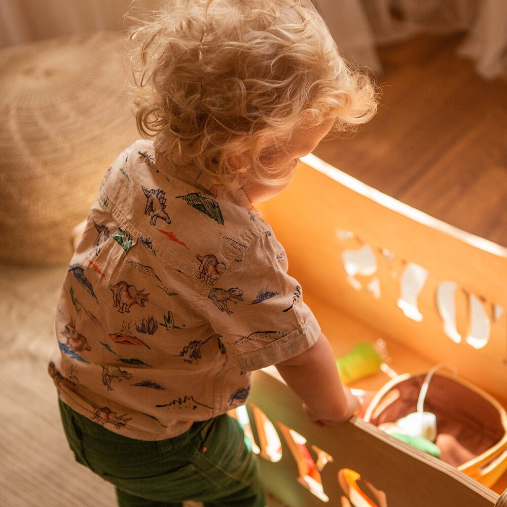 Wooden toy box for toddler playroom, Storage basket for baby nursery, Montessori furniture, Toys organizer, Boxes for toys