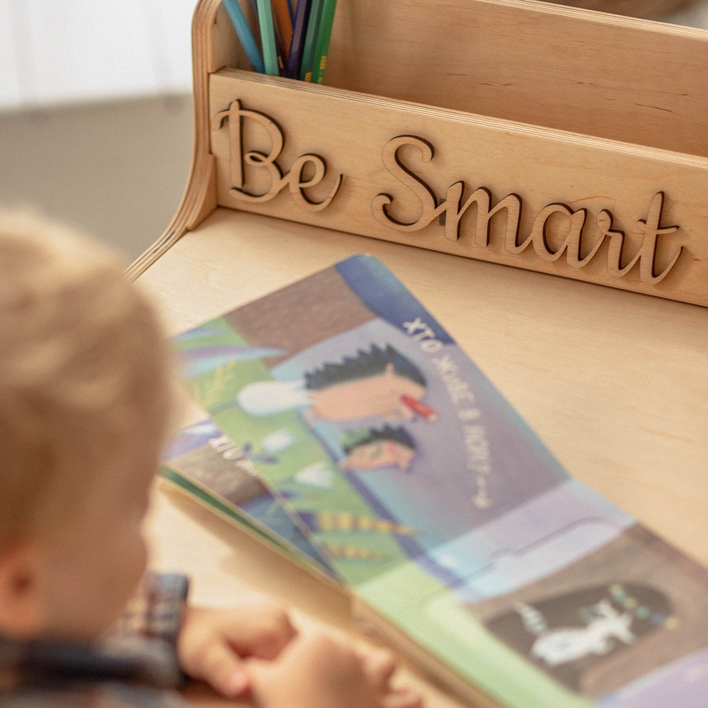 Board game table and chair, Montessori furniture, Desk organizer for Toddler, Custom play table, Kids activity table
