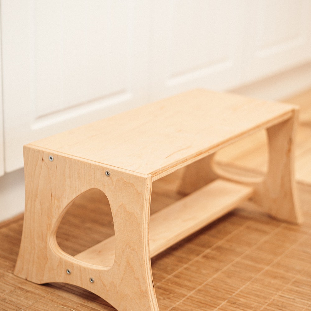 Wooden Extra stool for Learning table / Kitchen tower, Toddler Step Stool, Montessori Learning Stool
