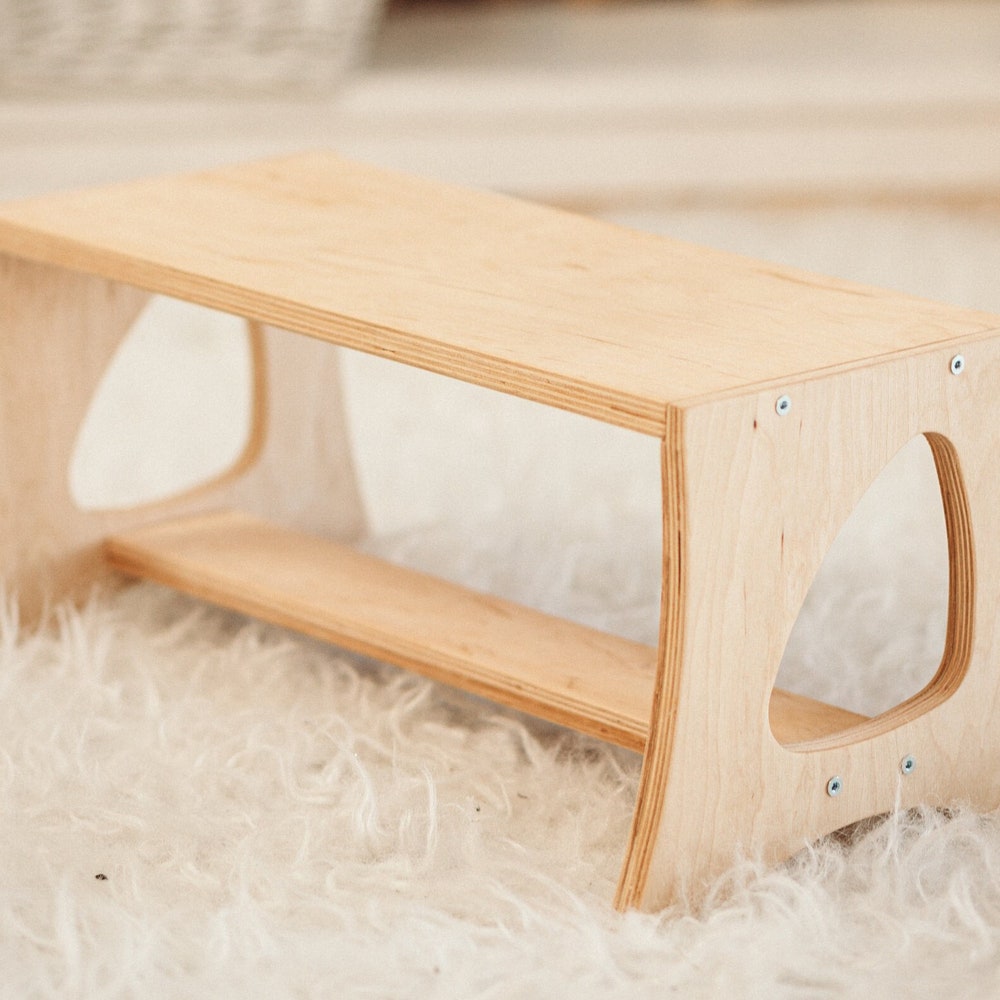 Wooden Extra stool for Learning table / Kitchen tower, Toddler Step Stool, Montessori Learning Stool