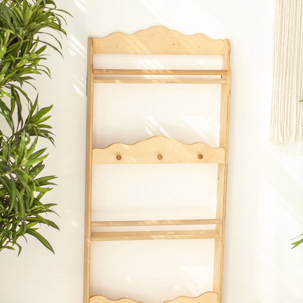 Wooden bookshelf for Nursery storage, Montessori furniture, Wall shelving, Display cabinet, Book organizer, Floating shelf