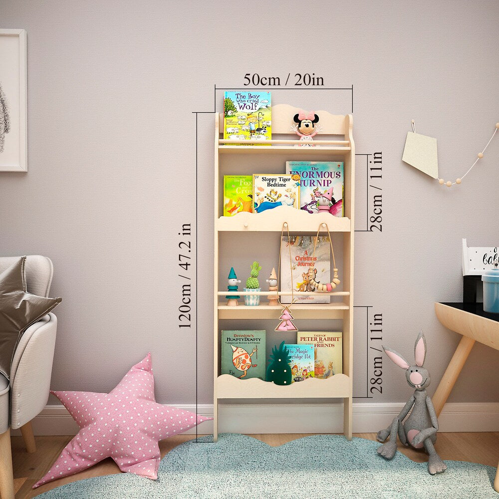Wooden bookshelf for Nursery storage, Montessori furniture, Wall shelving, Display cabinet, Book organizer, Floating shelf