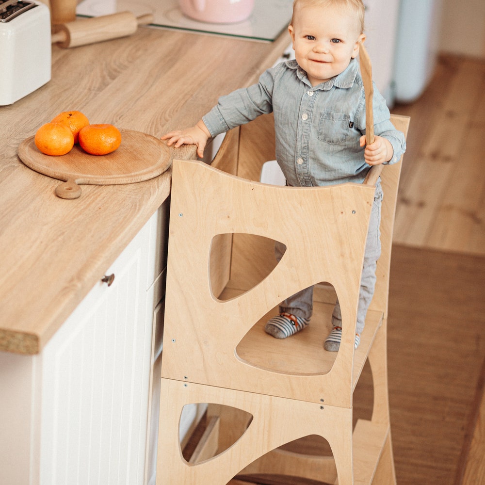 Christmas gift for 1 year old - Montessori Kitchen Tower - Convertible Learning helper - Personalize toddler chair - Montessori furniture