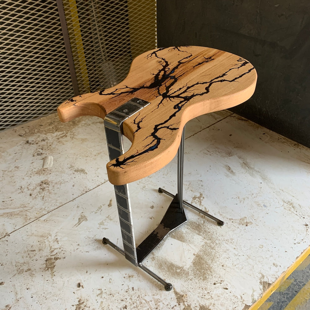 Coffee/Side/End/Guitar Table Wood Raund/Fractal burnt Live Edge Rustic Unique River custom reclaimed luxury Wooden slab kitchen/sehpa table